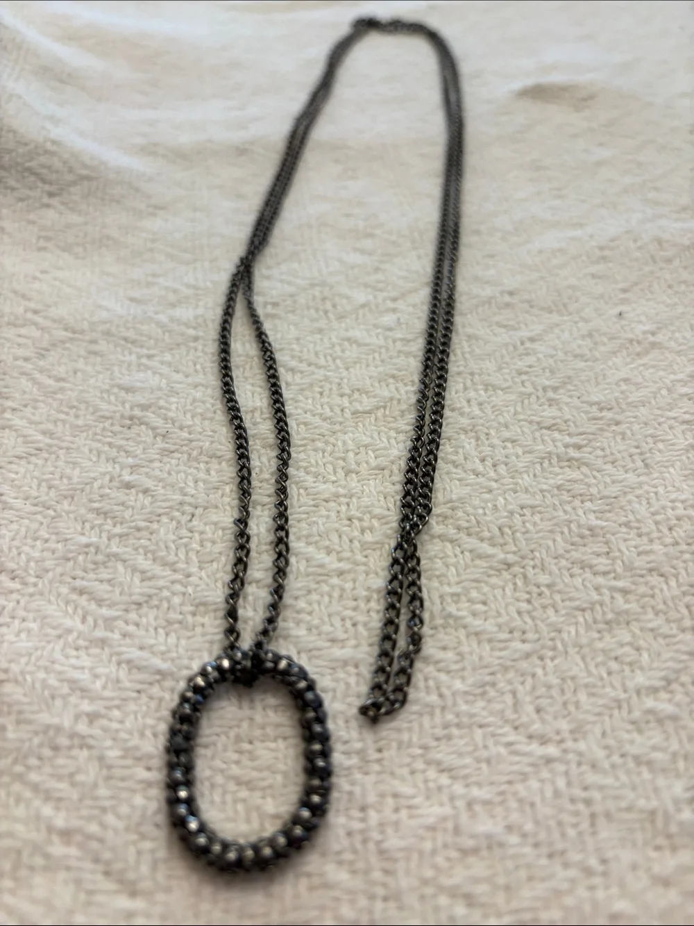 Boho Bundle of 3 Black Cord and Gunmetal Tree of Life Necklace with Pink Accent - Picture 5 of 10